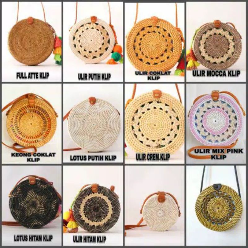 TAS ROTAN BULAT GROSIR KUALITAS PREMIUM TAS ROTAN MURAH TAS ATE TAS ROTAN SELEMPANG TAS ROTAN TERMUR
