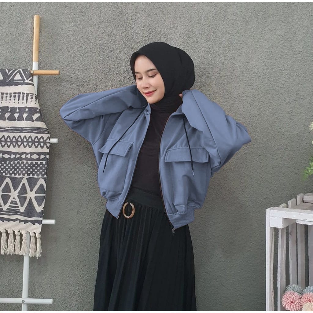 ZARA JACKET HOODIE CROP | Jaket Wanita Crop Style Korean | Sweater Croope