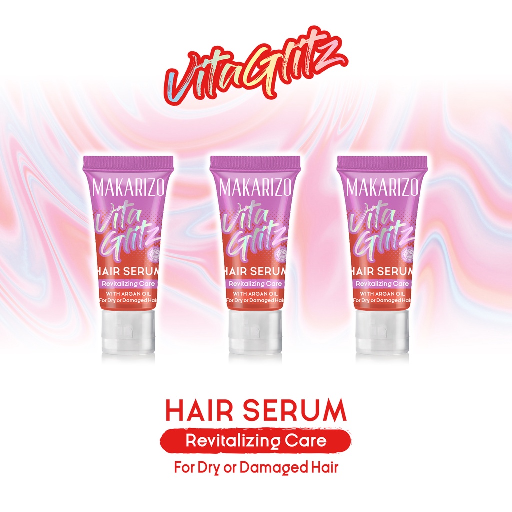 PAKET ISI 3 Makarizo VITAGLITZ Hair Serum Revitalizing Care - Serum Rambut Tube 8 mL
