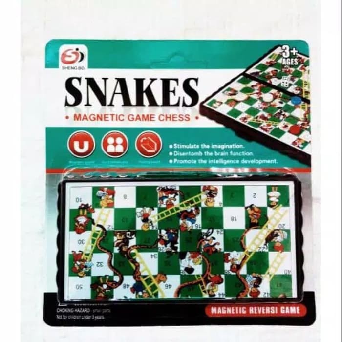 snakes &amp; ladders folding magnetic board papan lipat magnet ular tangga -  A117