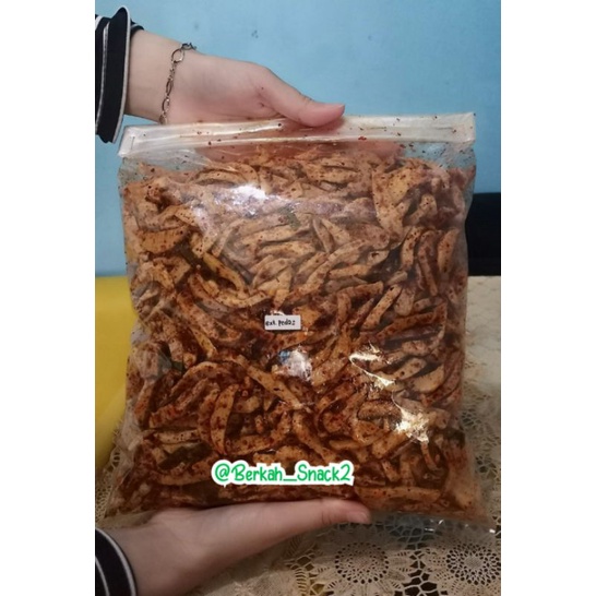 Basreng Pedas Daun Jeruk 1Kg / Baso Goreng / Cemilan Pedas / Cemilan Instan-1