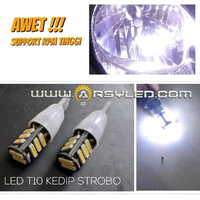 Lampu Senja Strobo Kedip LED T10 Awet Motor Beat Vario Mio Scoopy Nmax - Putih