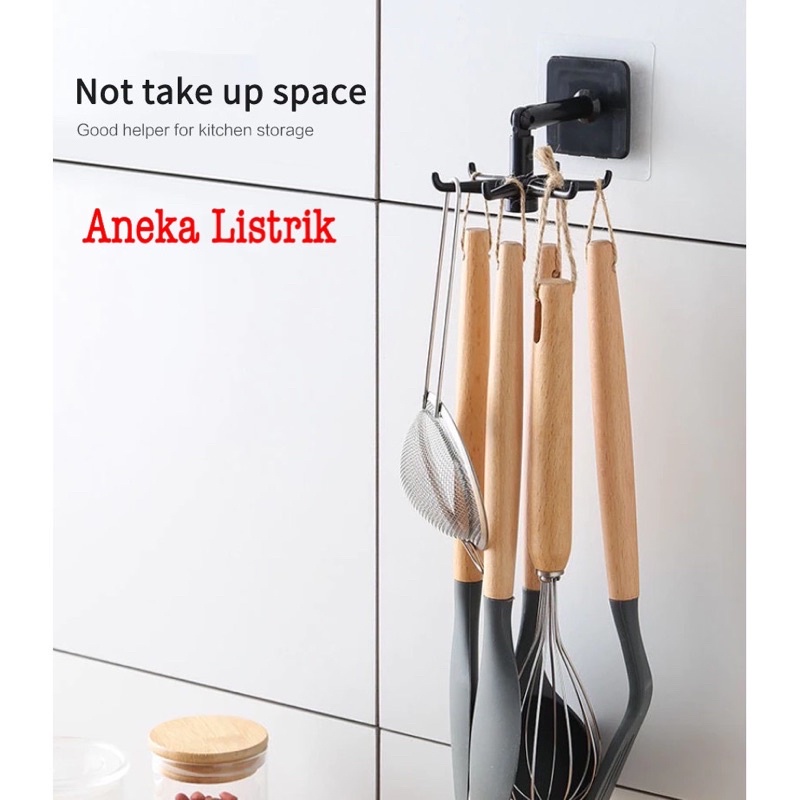 GANTUNGAN PERALATAN DAPUR HOOK 6 KAKI PUTAR 360 DERAJAT GANTUNGAN KAMAR MANDI PERALATAN MASAK-2