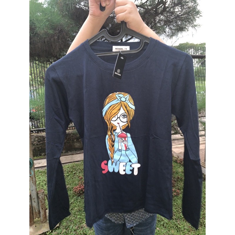 Kaos Nevada Anak Lengan Panjang Full Tag Real Picture