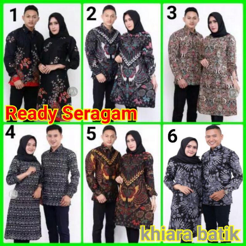 COUPLE KEMEJA TUNIK ENAM MOTIF M L XL XXL