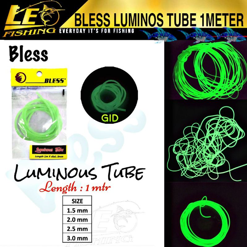 BLESS LUMINOUS TUBE GID UMPAN PENTIL SABIKI GLOW IN THE DARK SIZE 1.5 2.0 2.5 3.0