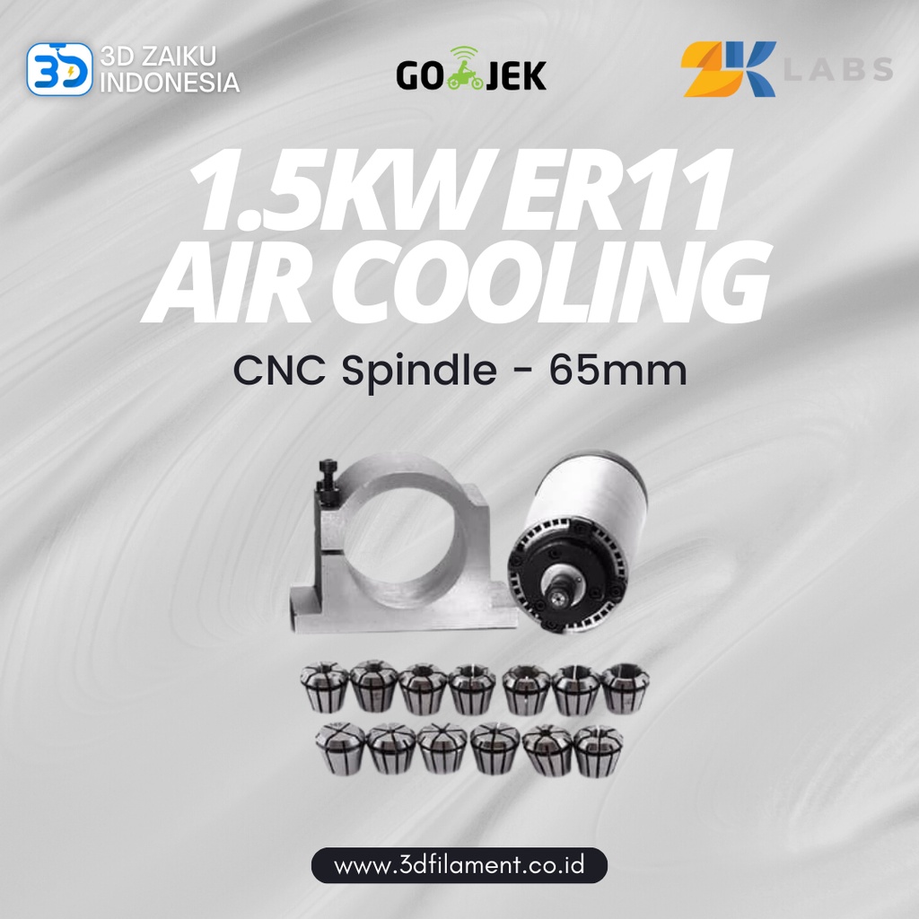 Zaiku CNC Spindle Motor 1.5KW ER11 65 mm Air Cooling