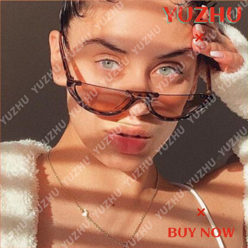 (YUZHU) Bayar di Tempat INS Trendy Half Frame Kacamata Hitam Wanita/Pria Retro Sunglasses Women/Men