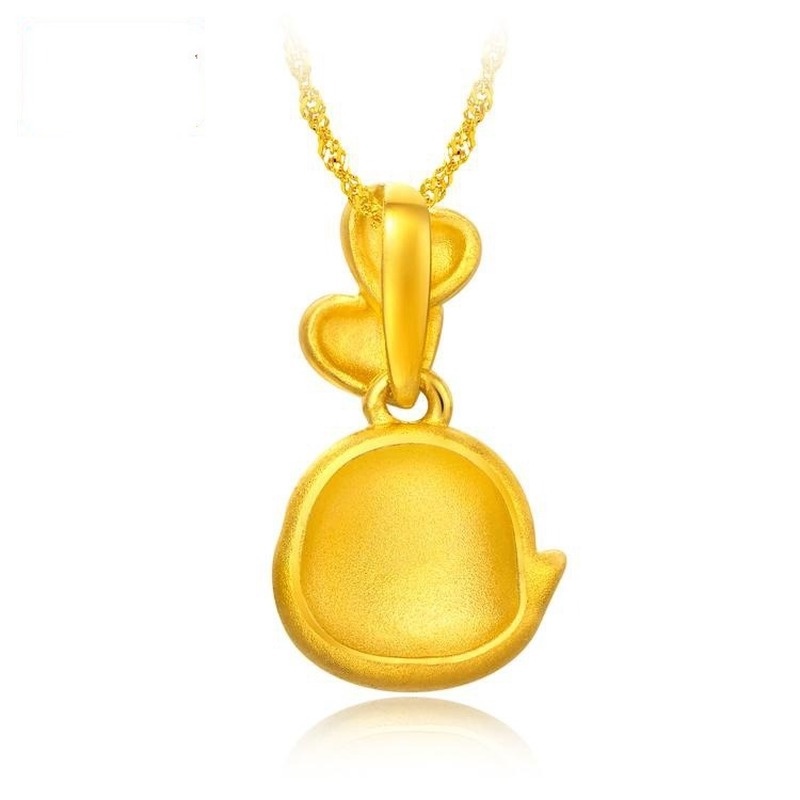 [Ready Stock]Fashion Heart-Shaped Gold Chick Necklace Personalized Cartoon Necklace