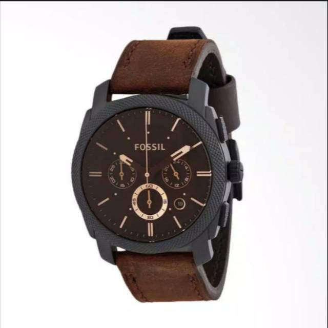 Jam Tangan Pria Fossil FS4656 Black Brown Original