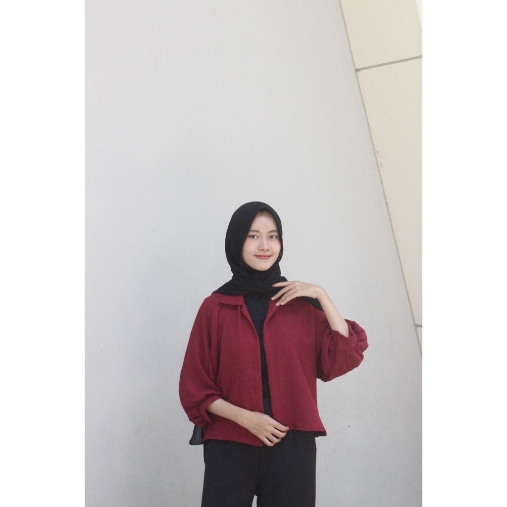 Tq88indonesia Fashion Baju  Outer Kalong Wanita Kekinian / Marshey Batwing Oversize Outer CRINCLE  / Baju Luaran Cewek Terbaru / Ootd / Busana Luaran Muslim Wanita Terbaru / Cardigan / Cardi Cewek