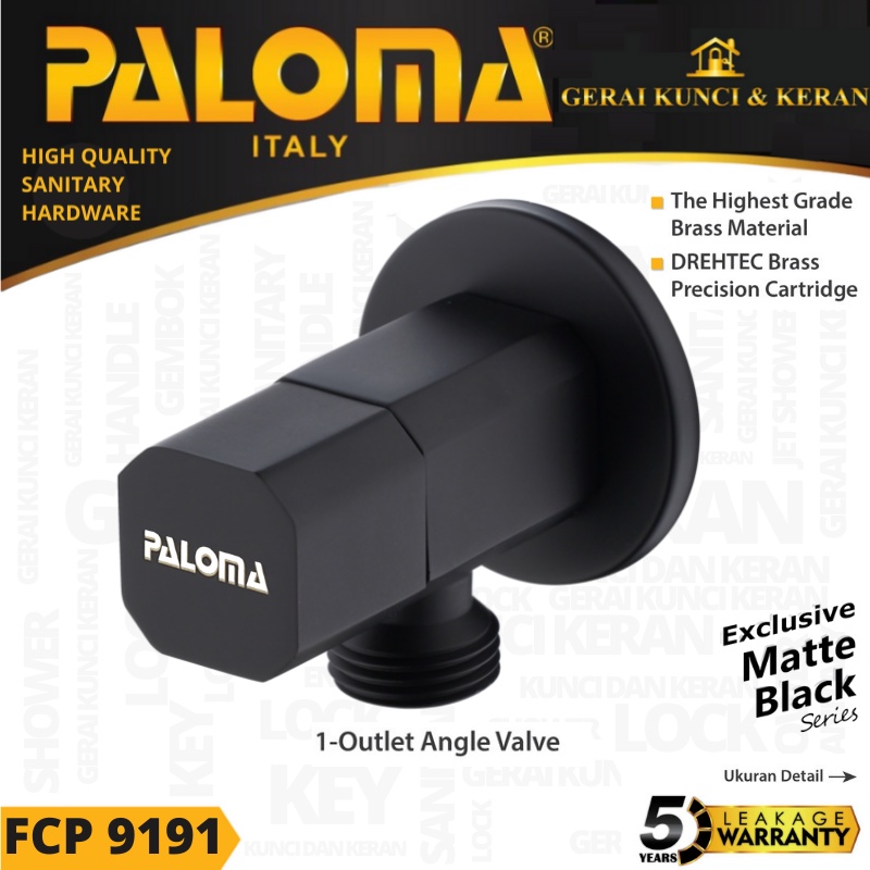 PALOMA FCP 9191 Keran Stop Toilet WC Jet Shower Valve Tembok Kran Air