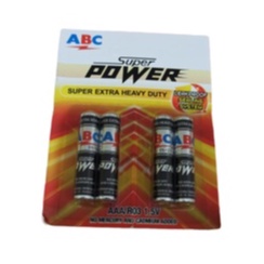 Baterai ABC Super Power AAA 1.5 V ISI 4