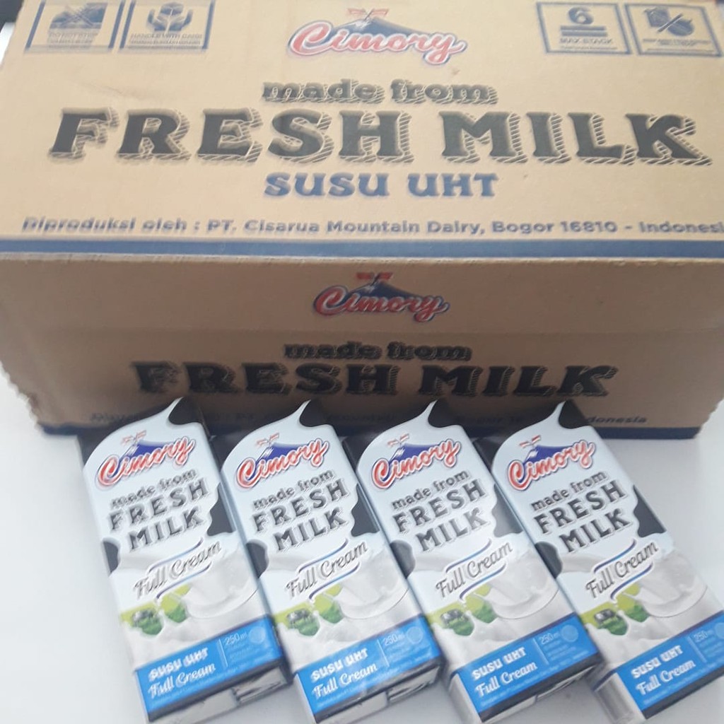 Cimory Fresh Milk /Susu UHT 250ml Kartonan, 24pcs ( Ed Agustus 2023 )