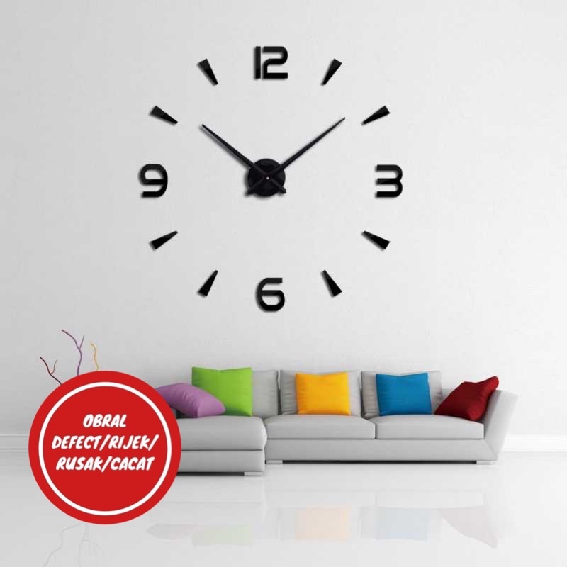 [OBRAL RIJEK] Taffware Jam Dinding Besar DIY Giant Wall Clock 90-100cm - DIY-104