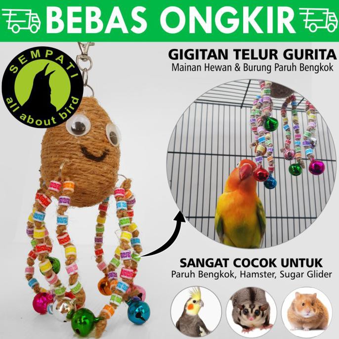 Ready Oke] Mainan Burung Lovebird Parkit Parrot Mainan Kucing Gigitan Gurita Grtj