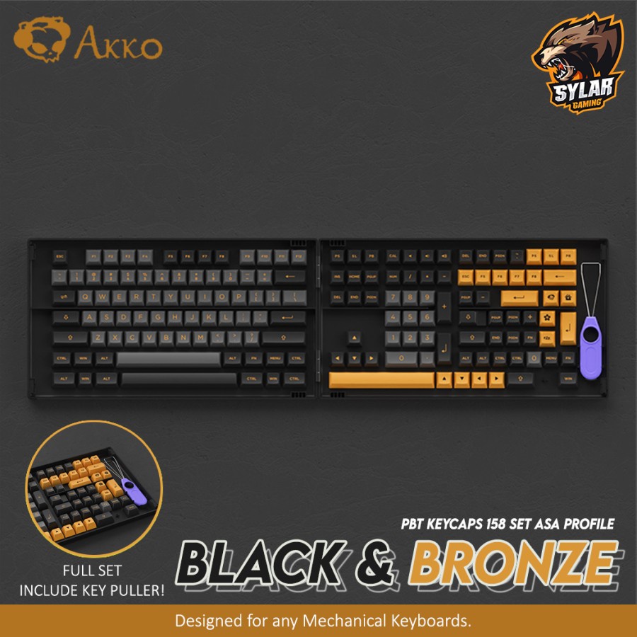 Akko Black & Bronze Set ASA Profile Keycaps