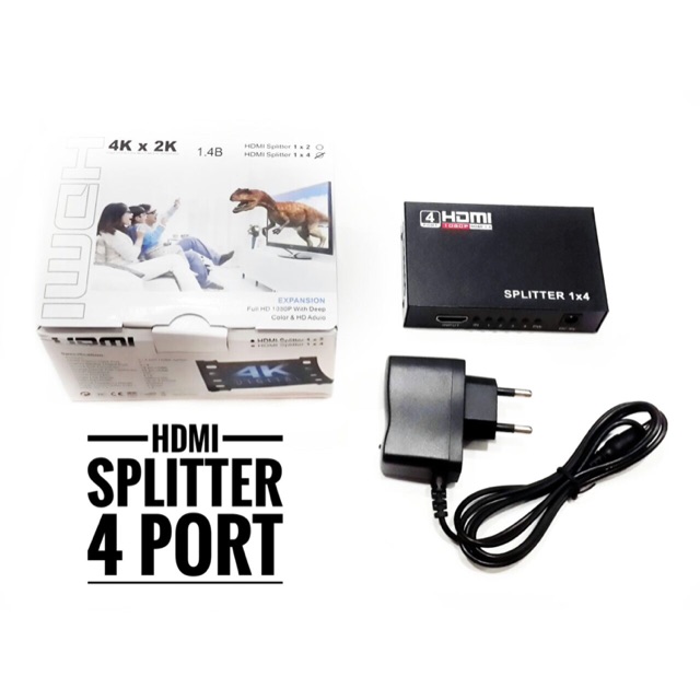 HDMI SPLITTER 4 PORT Spliter 4port Full HD 1080p 3D 4K V1.4