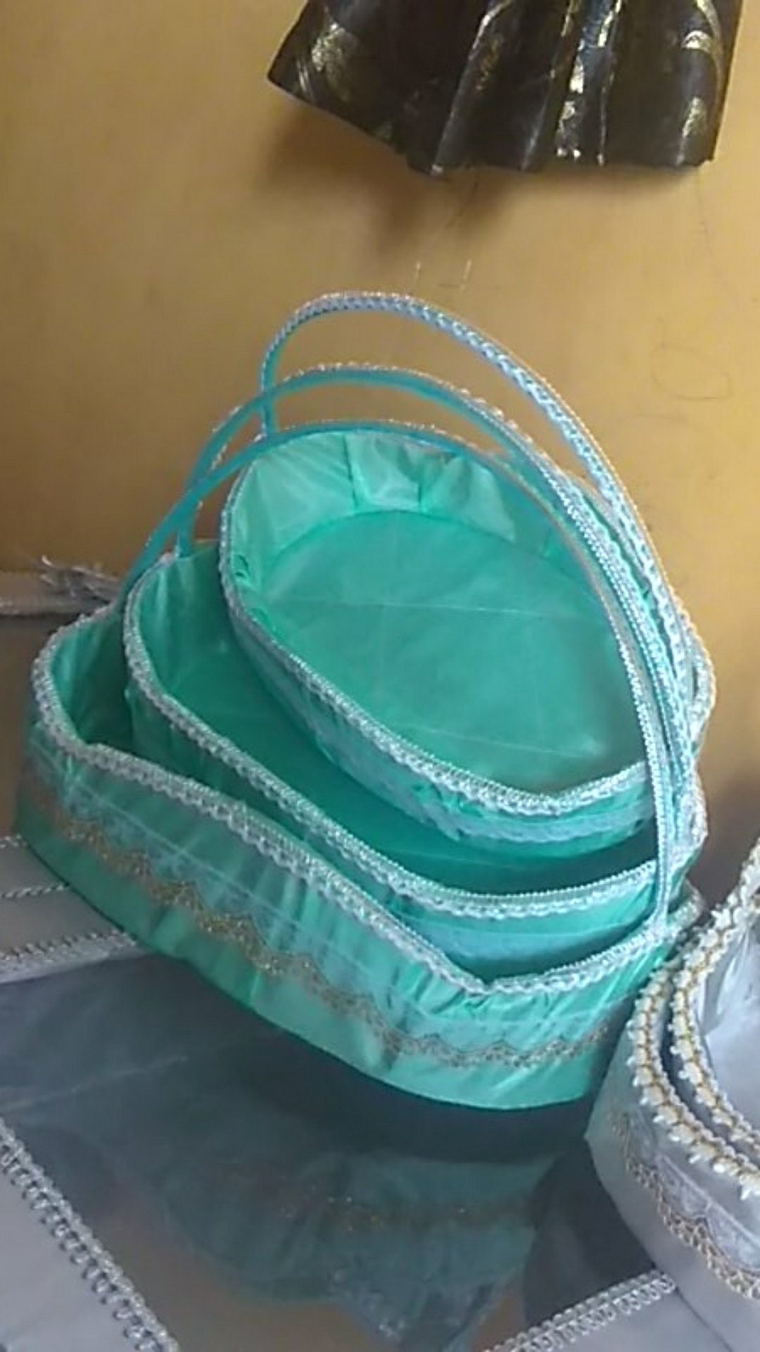 Keranjang Hantaran / Seserahan Pernikahan Warna Biru + Free 3 Pcs Plastik Parcel