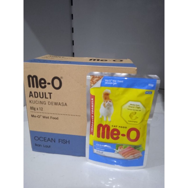 makanan kucing poucs MEO OCEAN FISH 85gram paket 12 pics