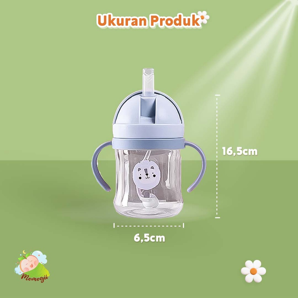 MOMOGII Botol Minum Anak Bayi Gelas Karakter 250 ML BPA FREE Training Cup Anti Tumpah