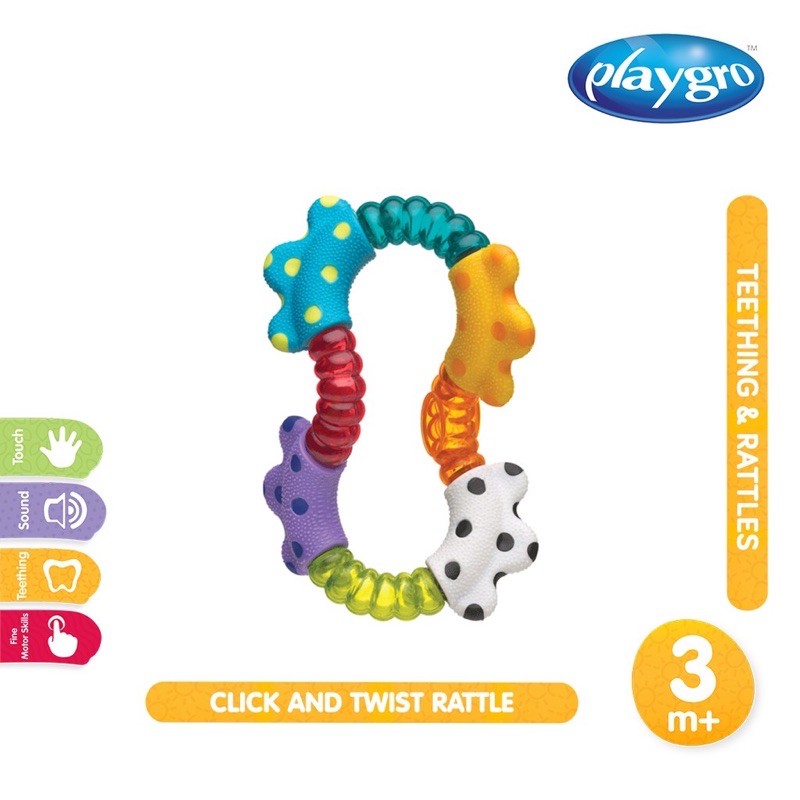 Playgro Click &amp; Twist Rattle - Mainan bayi