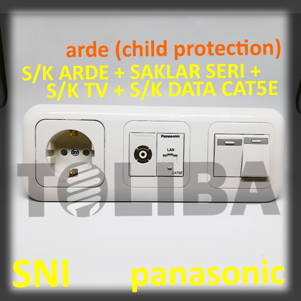 stopkontak arde cp + stop kontak data cat5e + s/k tv + saklar seri inbow ib panasonic sni