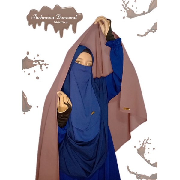 AKHWAT COLLECTIONS | PASHMINA DIAMOND CREPE ITALIANO 200X70 CM | FREE GIFT | JUMBO | PASHMINA VIRAL-1