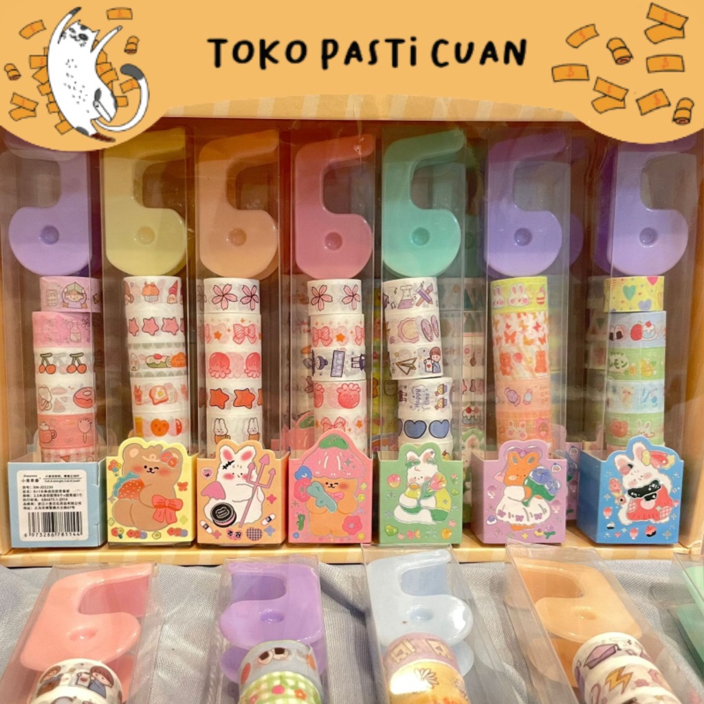 

paket solatip kecil 1 set karakter cewe dan solatip lucu imut lakban keren elegan fancy atk imut bisa COD termurah import