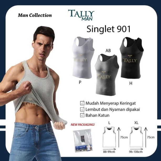 Singlet Pria Kaos Dalam Pria Katun TALLY 901 Import Promo Murah