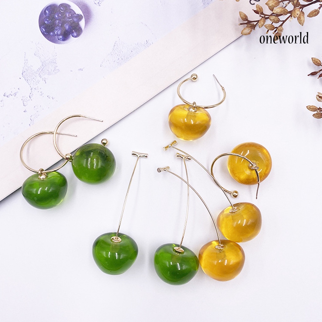 OW# 1 Pair Women Sweet Cherry Fruit Pendent Earrings Studs Jewelry Accessories Gift