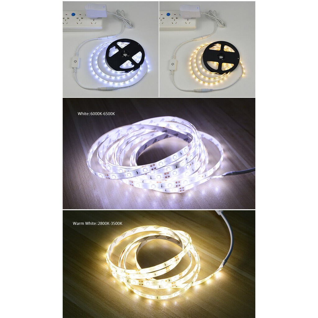 SMD 2835 Waterproof Dimmable LED Strip Light Tape - White Light