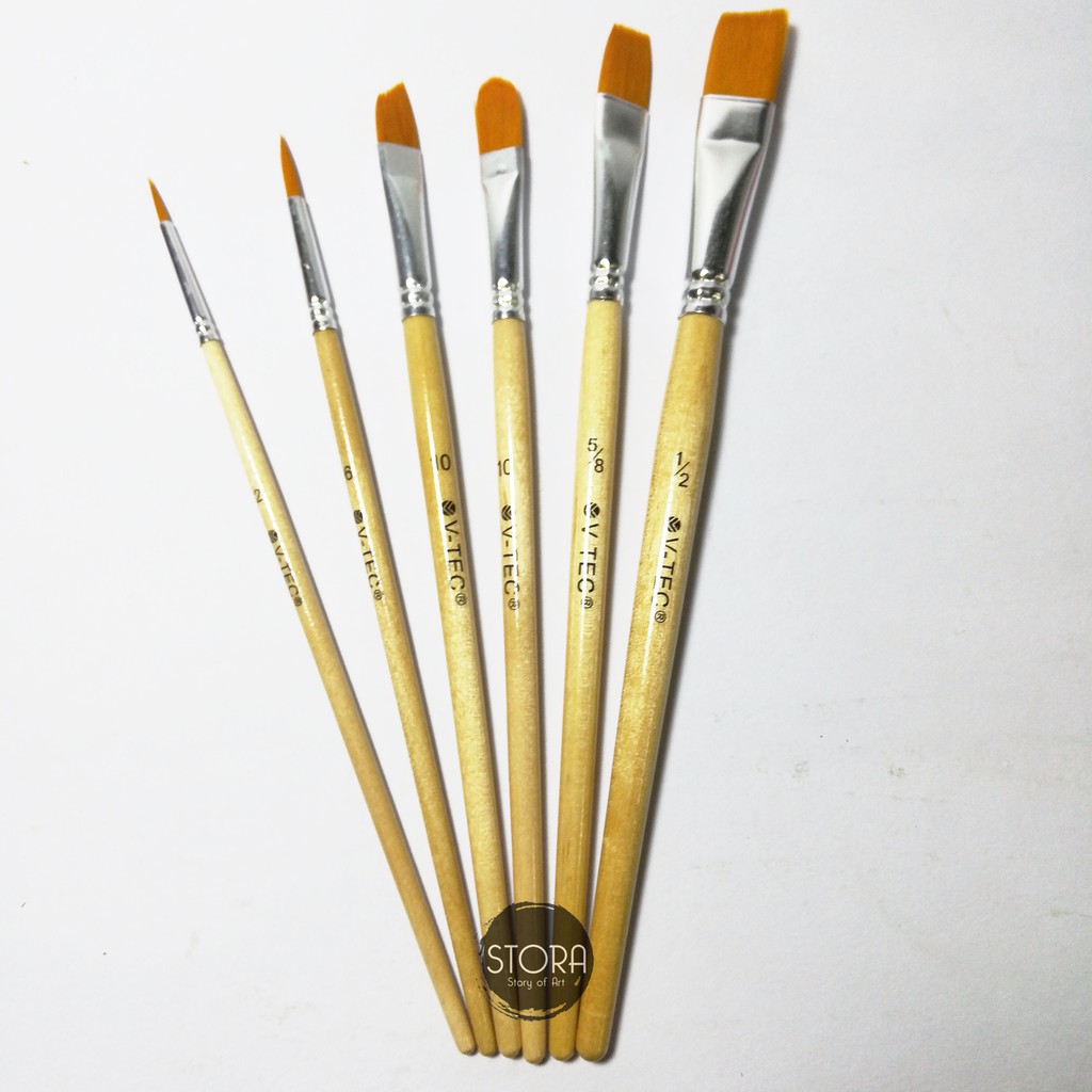 

V-Tec Brush A21547 Set 6 / Kuas Lukis Set isi 6