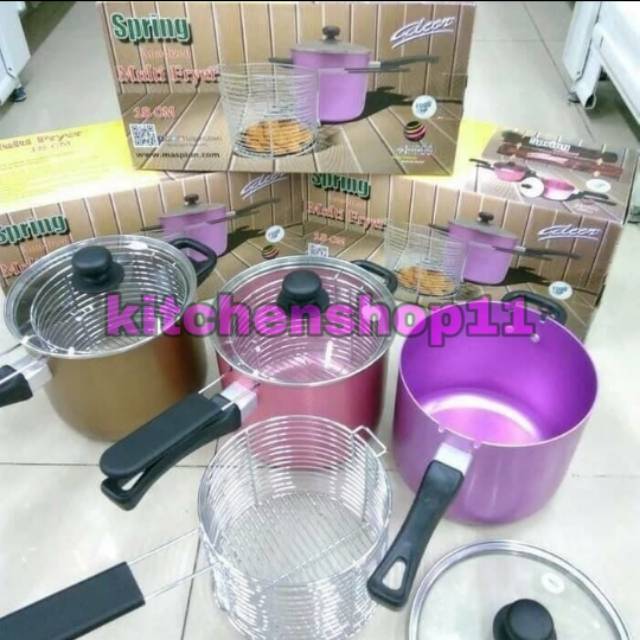 Panci penggorengan multifryer 18cm / multi deep fryer Maspion warna 18cm / panci multi 2in1