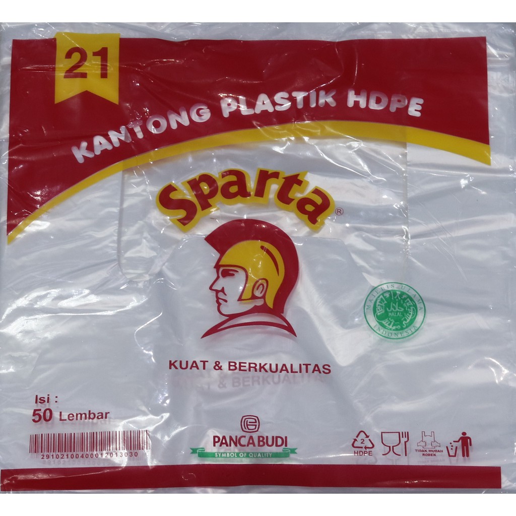 Kantong Plastik/Kresek Bening HDPE Merk SPARTA Uk 21 isi 50pcs