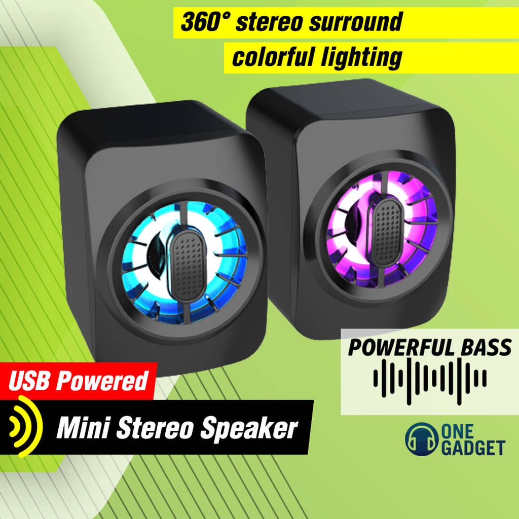 USB Speaker Mini Kecil RGB Gaming Portable TV Laptop PC Komputer A10 Spiker Aktif Speker Audio Full 