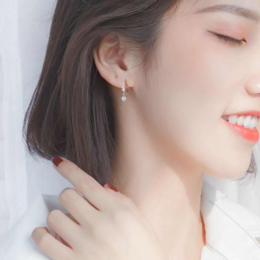 Needway Zirkon Anting Hoop Kepribadian Kreatif Lucu Pesta Wanita Korea Fashion Perhiasan