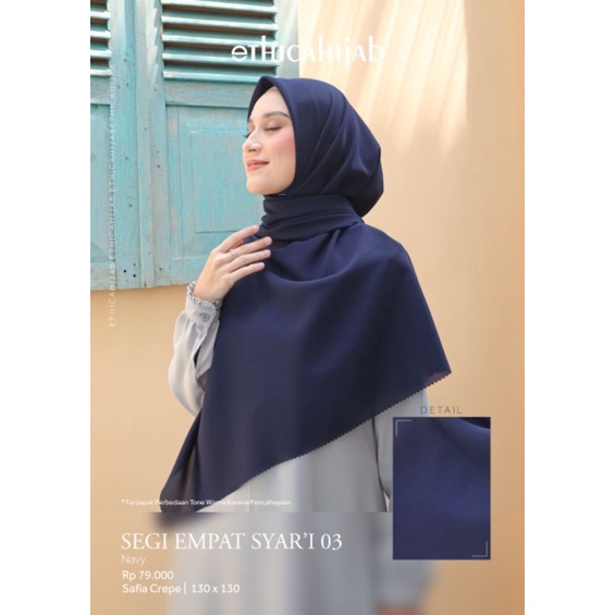 HIJAB SEGIEMPAT POLOS SYARI 130 x 130 ETHICA HIJAB