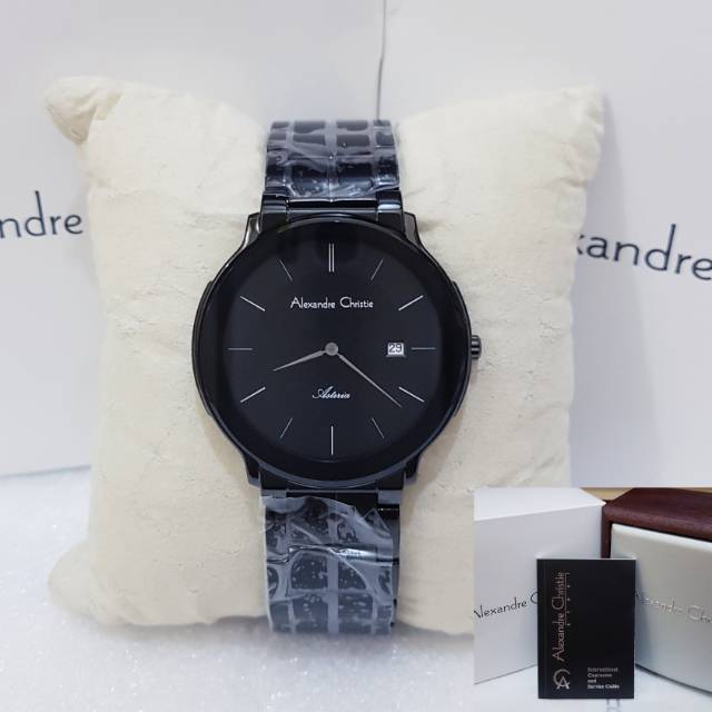 ALEXANDRE CHRISTIE AC 8615 BLACK JAM TANGAN PRIA ORIGINAL