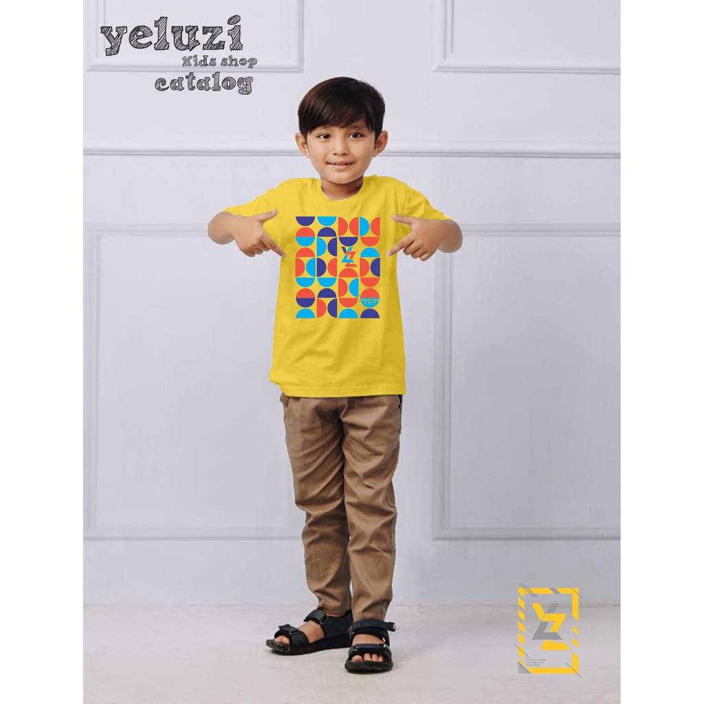 Kaos baju pakaian Distro anak keren kuning yeluzi