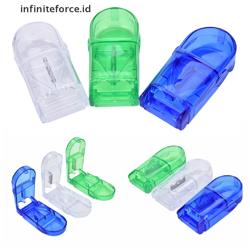 (Infiniteforce.Id) Kotak Organizer Obat Pil / Tablet Dengan Pemotong