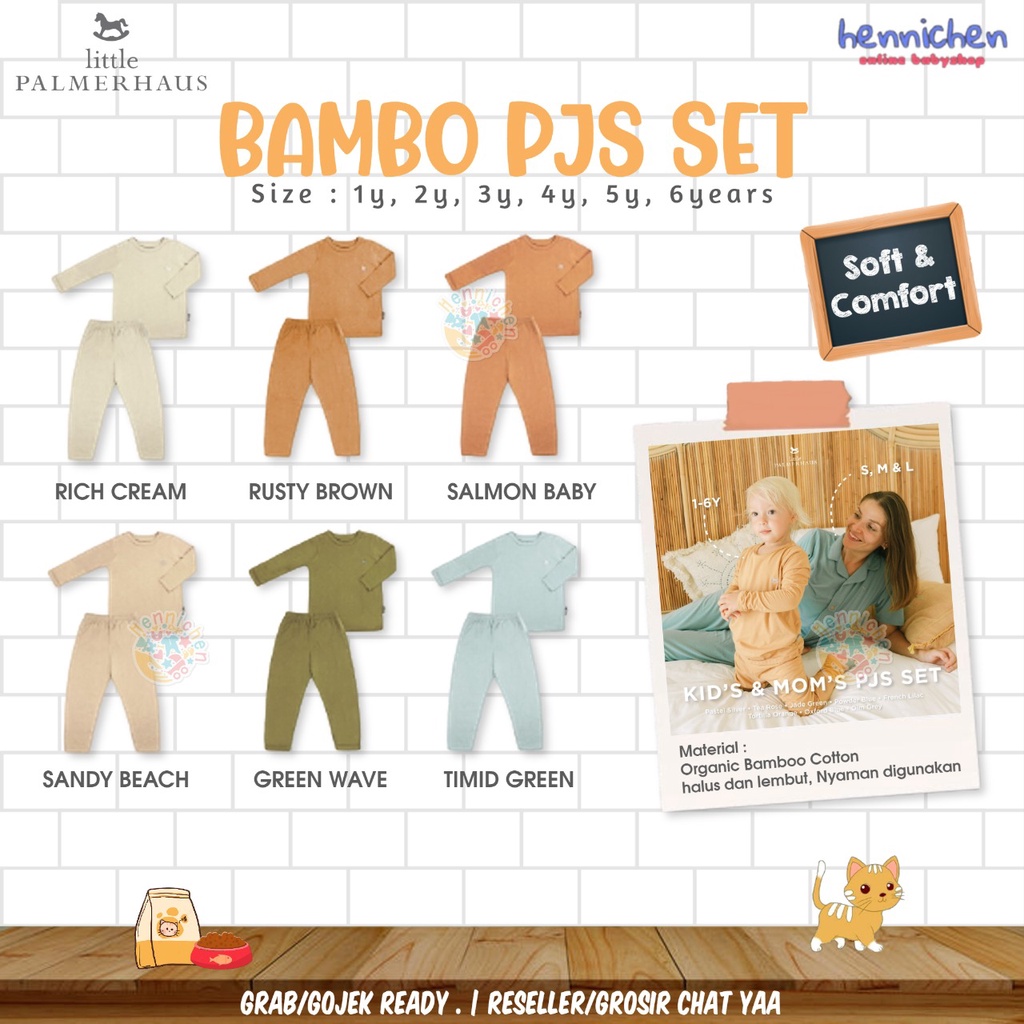 PROMO 7.7 PROMO BAJU LEBARAN Little Palmerhaus setelan piyama anak Pajamas Bamboo PaJamas Pyjamas Set 1-6 Tahun