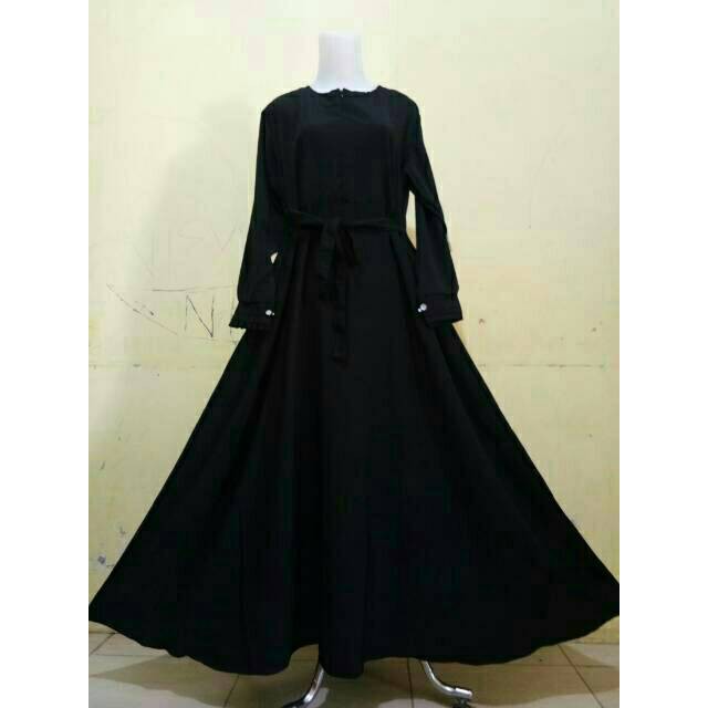 Gamis Wolfis polos//gamis rempel tangan