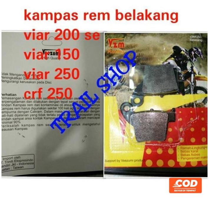 Kampas Rem Belakang Crf250/Viar 250/Viar 200 Se/Viar 150 (( Kode 063))