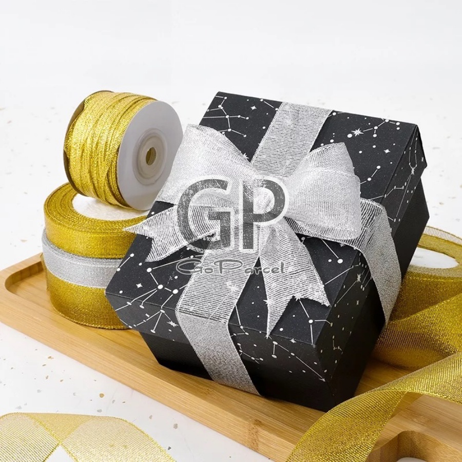 ( Rol 20 Yard ) PITA GLITTER GOLD / SILVER - METALIK GLITER EMAS / PERAK 1/4/ 1/2/ 1/ 1.5/ 2 INCH / 2 INCH HIASAN KADO HAMPERS