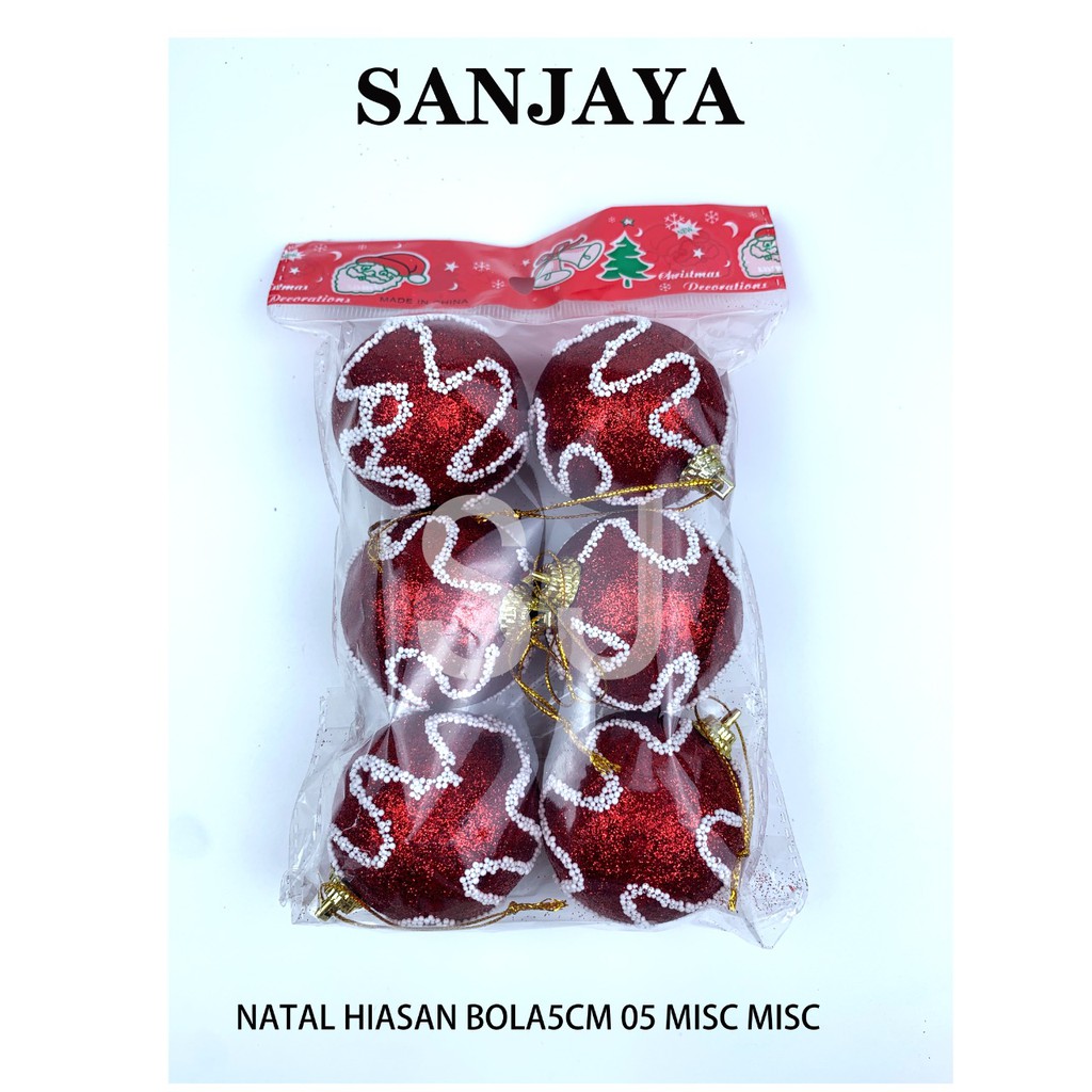 BOLA NATAL / AKSESORIS BOLA NATAL / ORNAMEN HIASAN NATAL / DEKORASI POHON NATAL / NATAL HIASAN BOLA 5CM 05 MISC