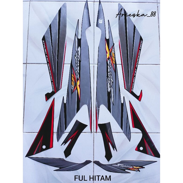 Striping Supra X 125 2005 D 2006 Hitam Ful Std velg Ruji | stiker bodi supra x 05