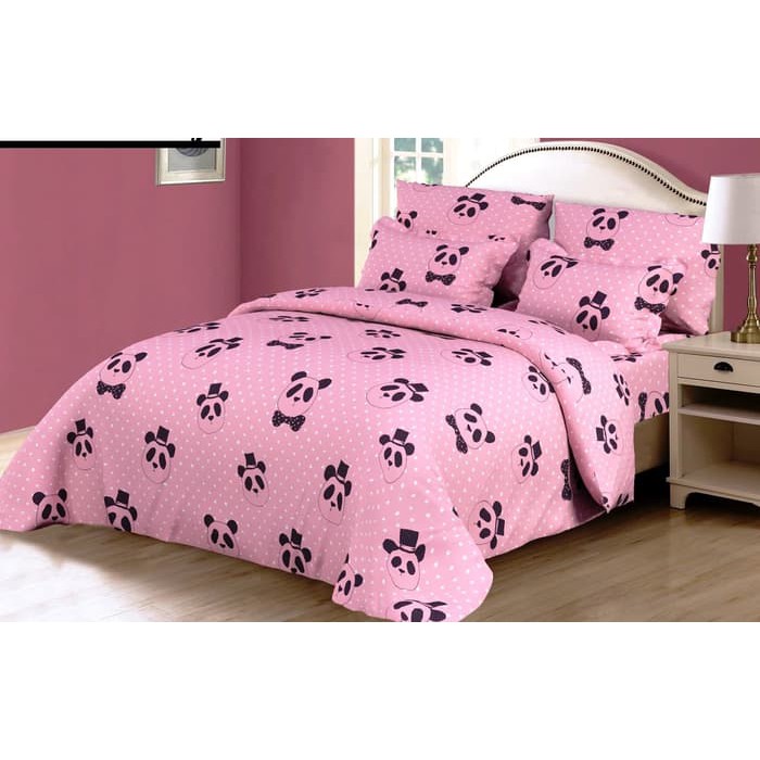 Bedcover Saja (Tanpa Sprei) Motif Anak Cute Panda Bahan Katun