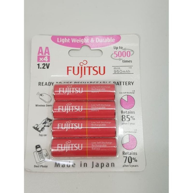 Fujitsu Battery Pink AA 950mah up to 1000 mAh 4Bp Rechargeable Limited