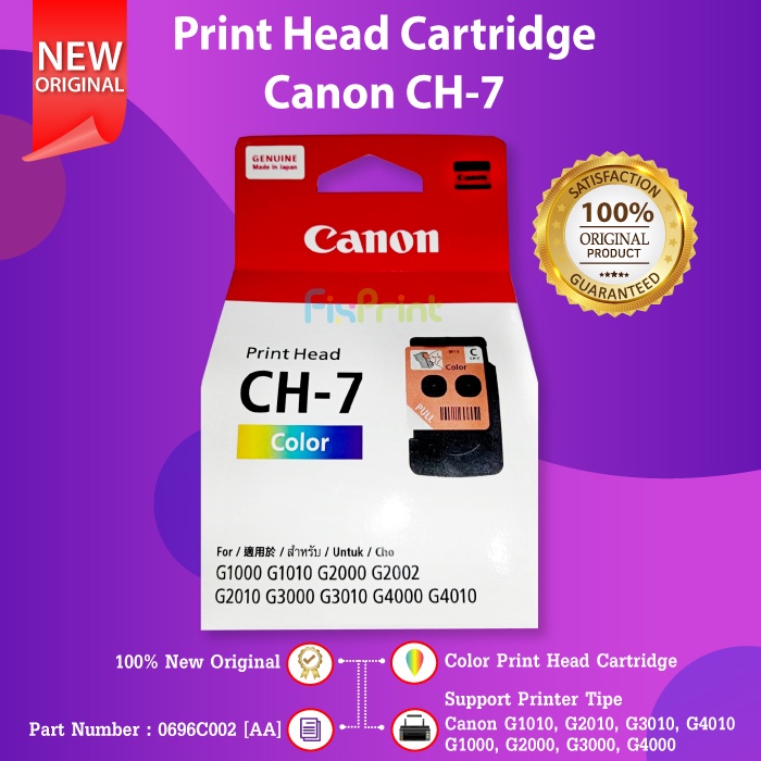 Printhead Cartridge CH-7 Bh-7 Black Color Canon CA92 G1010 G2010 G3010 G4010